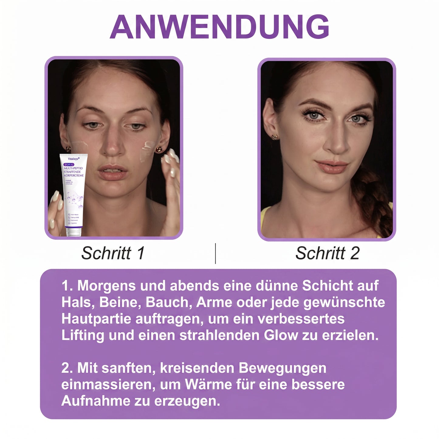💎FDA-zertifiziert: Vitalisys® PDRN Multi-Peptide Massaging Body Roller Cream – Anti-Aging, Feuchtigkeit, Hautstraffung & Lifting, Hautpflege, ebenmäßiger Hautton, Akne- & Fleckenpflege, Warzen- & Muttermalentfernung, Psoriasis-Linderung.🍇