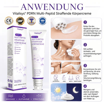 💎FDA-zertifiziert: Vitalisys® PDRN Multi-Peptide Massaging Body Roller Cream – Anti-Aging, Feuchtigkeit, Hautstraffung & Lifting, Hautpflege, ebenmäßiger Hautton, Akne- & Fleckenpflege, Warzen- & Muttermalentfernung, Psoriasis-Linderung.🍇