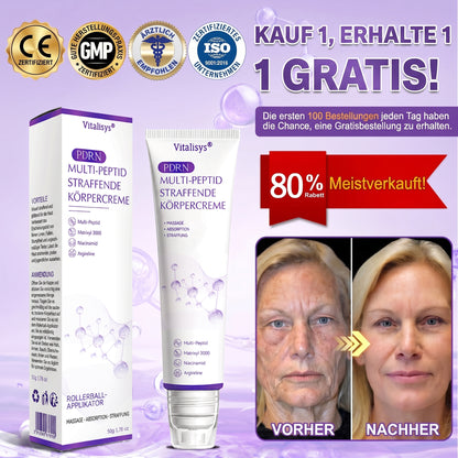 💎FDA-zertifiziert: Vitalisys® PDRN Multi-Peptide Massaging Body Roller Cream – Anti-Aging, Feuchtigkeit, Hautstraffung & Lifting, Hautpflege, ebenmäßiger Hautton, Akne- & Fleckenpflege, Warzen- & Muttermalentfernung, Psoriasis-Linderung.🍇