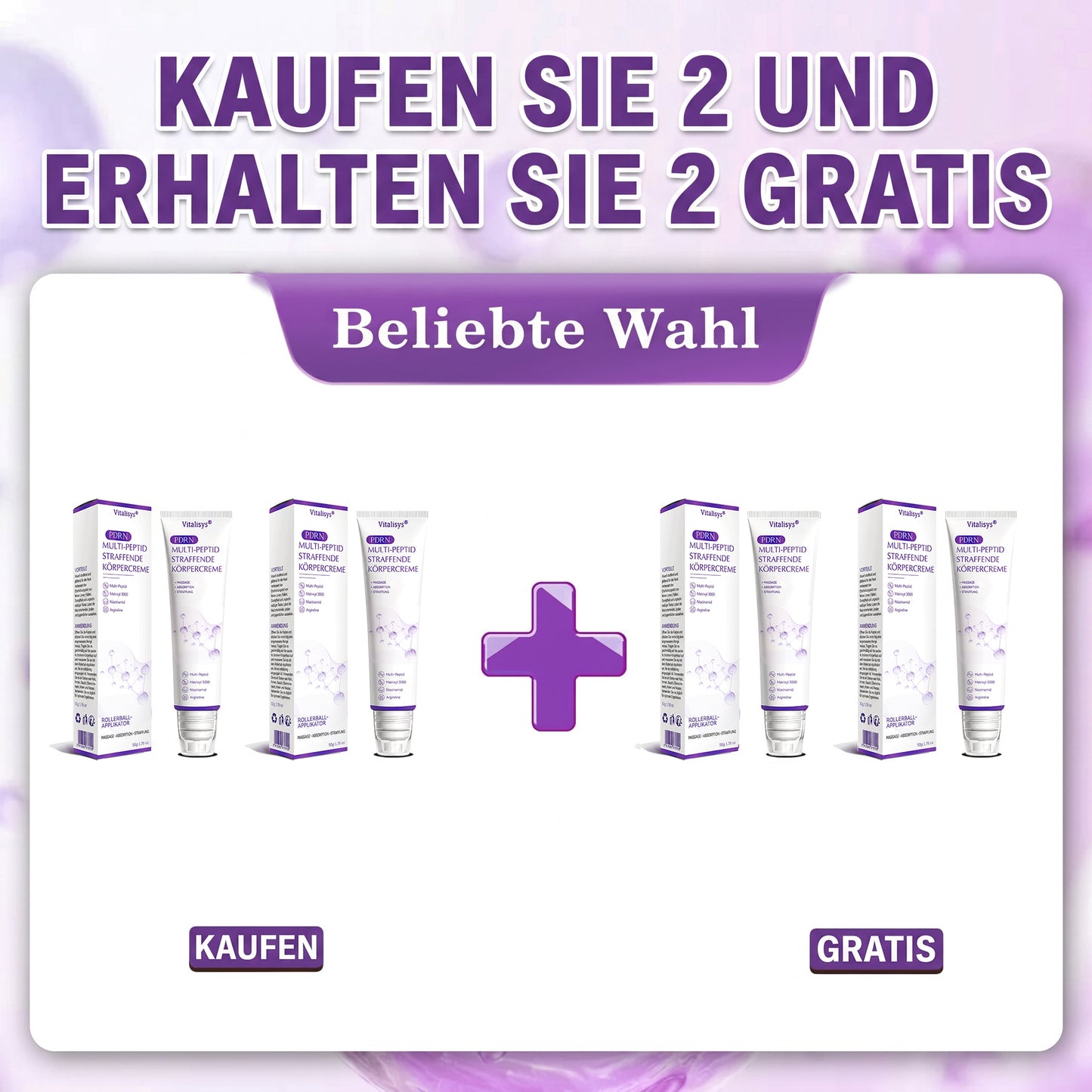 💎FDA-zertifiziert: Vitalisys® PDRN Multi-Peptide Massaging Body Roller Cream – Anti-Aging, Feuchtigkeit, Hautstraffung & Lifting, Hautpflege, ebenmäßiger Hautton, Akne- & Fleckenpflege, Warzen- & Muttermalentfernung, Psoriasis-Linderung.🍇