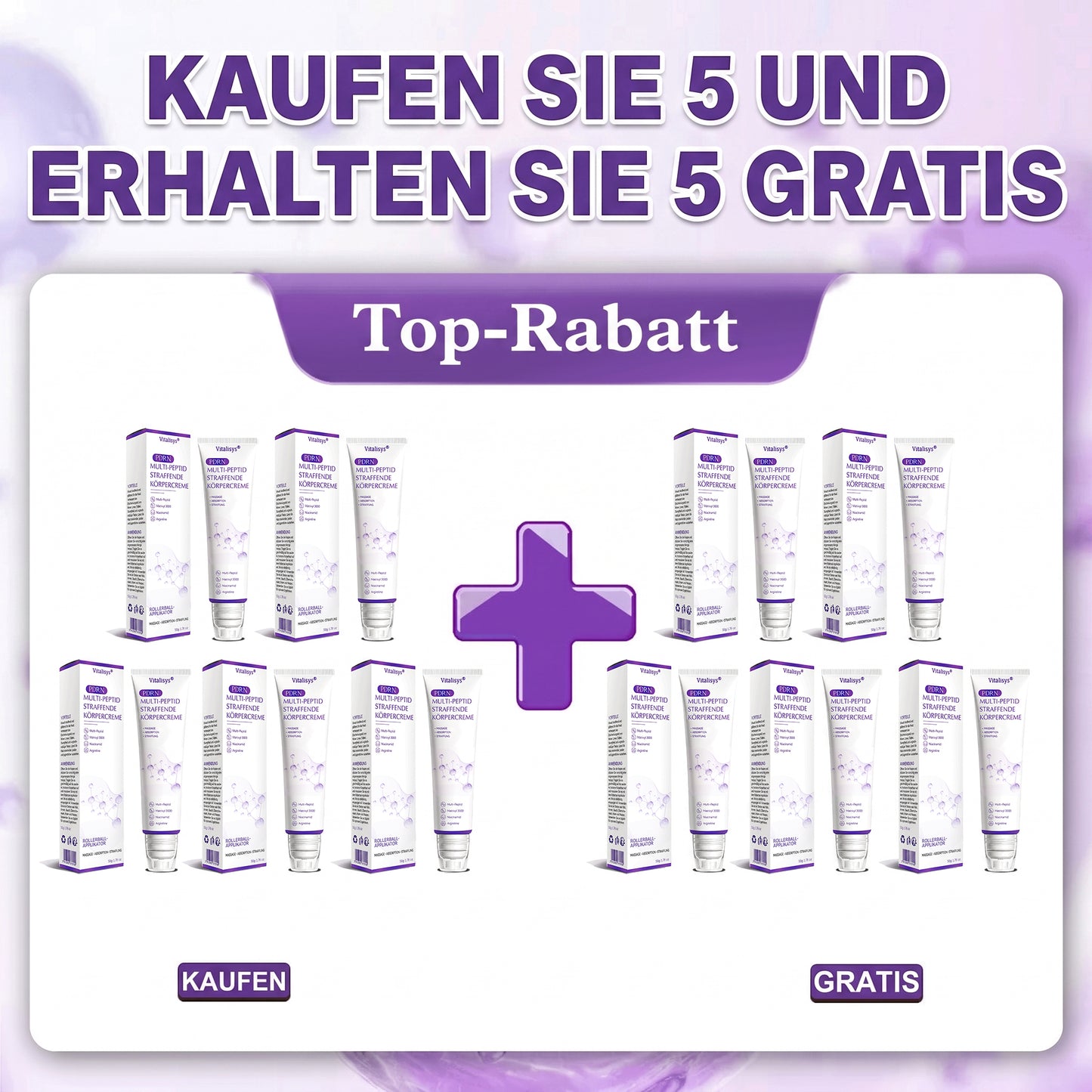 💎FDA-zertifiziert: Vitalisys® PDRN Multi-Peptide Massaging Body Roller Cream – Anti-Aging, Feuchtigkeit, Hautstraffung & Lifting, Hautpflege, ebenmäßiger Hautton, Akne- & Fleckenpflege, Warzen- & Muttermalentfernung, Psoriasis-Linderung.🍇